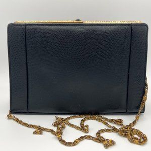 Black Crossbody Clutch with Gold Chain